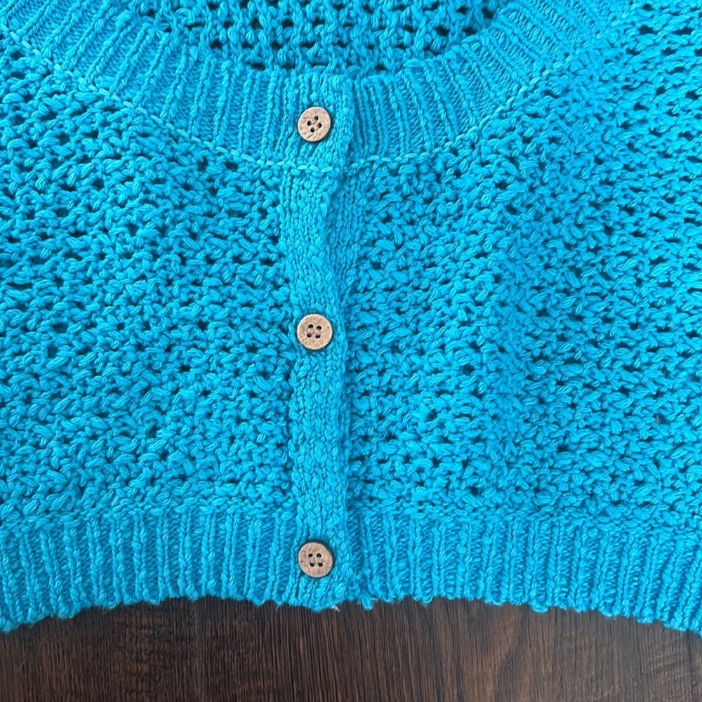Free People Beach Blue Cropped Knit Cardigan - Picture 7 of 12